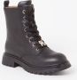 Tommy Hilfiger veterboots zwart Meisjes Polyester Effen 24 - Thumbnail 4