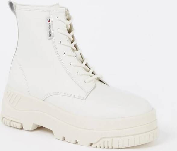 Tommy Hilfiger Biker boot van leer met plateauzool