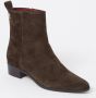 Tommy Hilfiger Bruine Cowboy Flat Enkellaarzen Brown Dames - Thumbnail 4