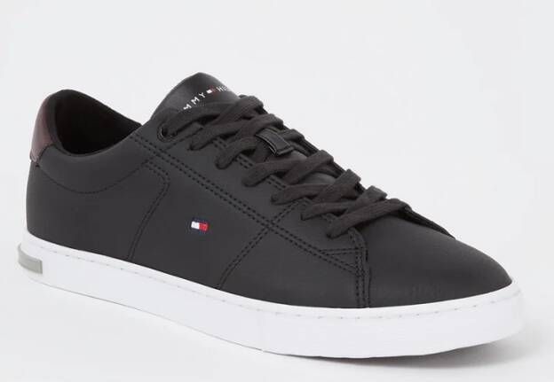 Tommy Hilfiger Sneakers ESSENTIAL LEATHER DETAIL VUL met contrastafwerking vrijetijdsschoen halve schoen veterschoen