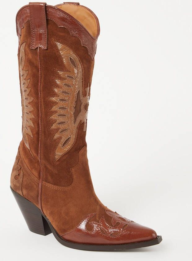 Toral Fiona Marron cowboylaars met leren details