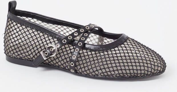 Toral Vilma ballerina van mesh met strass en leren details