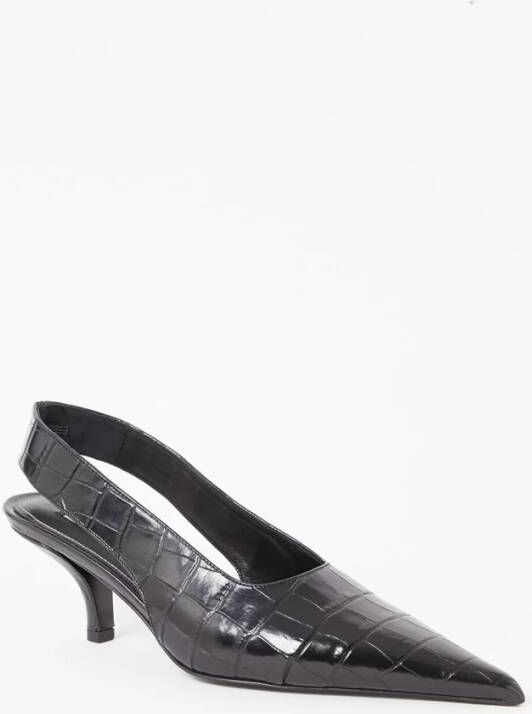 TOTEME Classic slingback van leer met crocostructuur