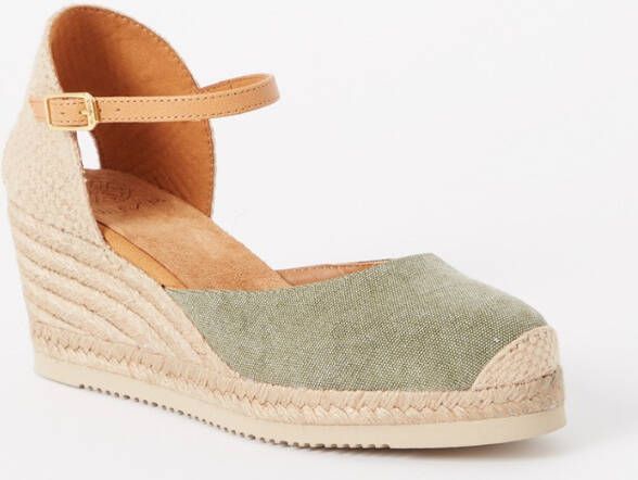 Unisa Caceres espadrille met leren details