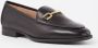 Unisa Zwarte leren loafers met gouden horsebit detail Black Dames - Thumbnail 4