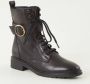 Unisa Edecan Veterboots Laarzen Met Veters Dames Zwart - Thumbnail 2