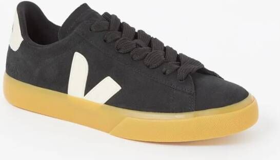 Veja Campo sneaker van suède met leren details