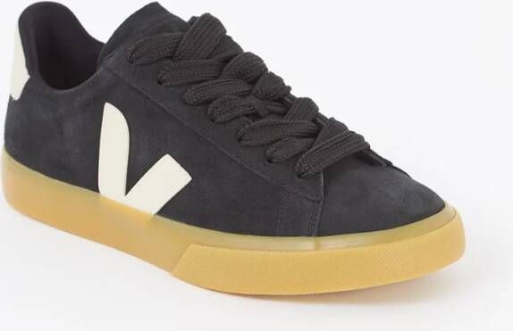 Veja Campo sneaker van suède met leren details