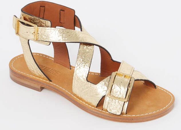 Zadig&Voltaire Cecilia Caprese sandalen met gekreukte afwerking Goud