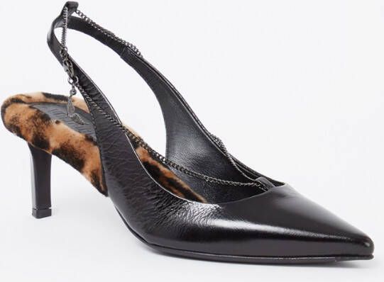 Zadig&Voltaire First Night slingback van leer met details van imatiebont