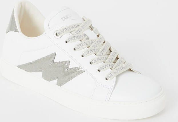 Zadig&Voltaire La Flash sneaker van kalfsleer met glitter