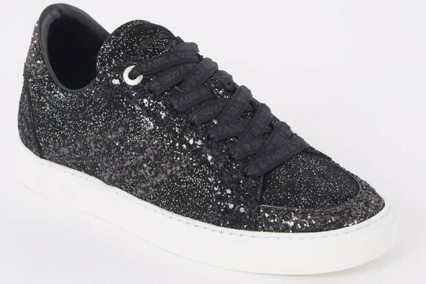 Zadig&Voltaire La Flash sneaker van kalfsleer met glitter