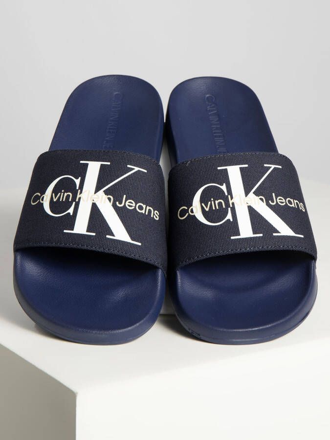 Calvin Klein Badslippers in blauw voor Heren