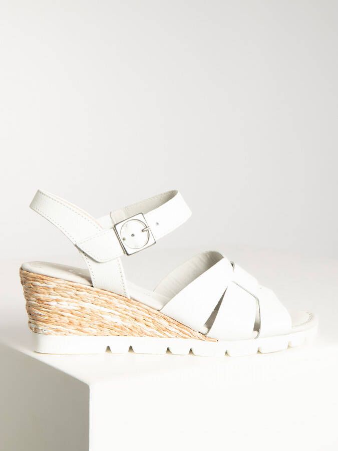 Gabor Witte leren sandalen met sleehak White Dames - Foto 1