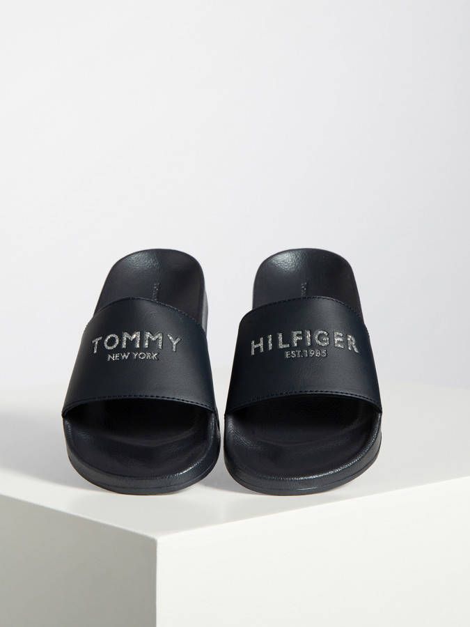 Tommy Hilfiger Badslippers in blauw voor Dames grootte: 38