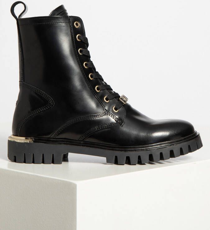 Tommy Hilfiger Veterboots in zwart voor Dames