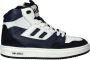 Hip leren sneakers blauw zwart wit - Thumbnail 3