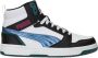 Puma Rebound V6 Mid Bouncy Sky JR Hoge Sneakers Meisjes Wit - Thumbnail 4