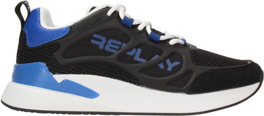 Replay Maze Sneaker Jongens Zwart Blauw