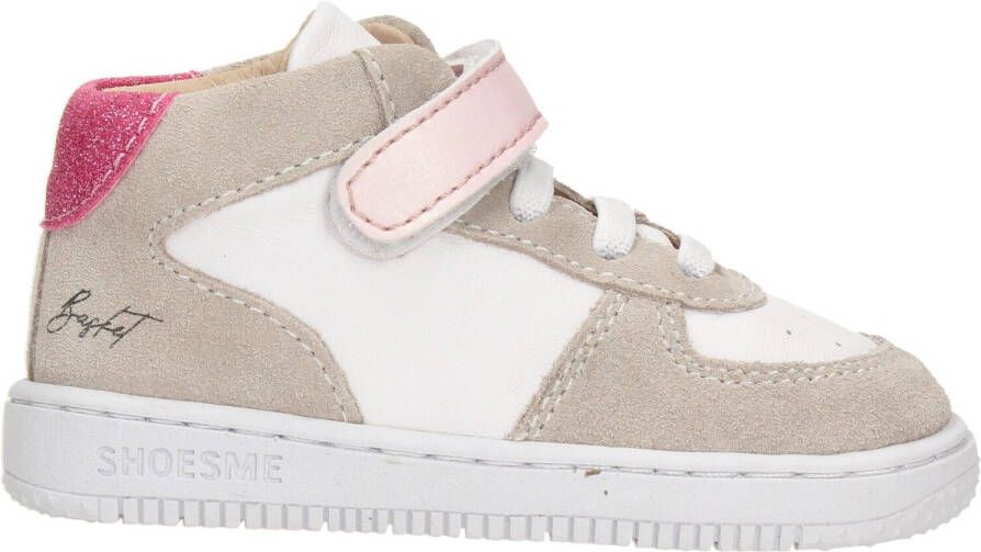 Shoesme Baby Sneaker Meisjes Wit Beige Roze