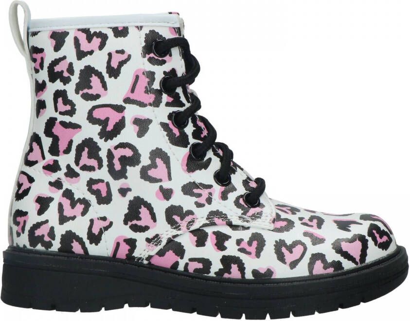 Skechers Gravlin Totaly Wild Veterboot Meisjes Zwart Wit Roze