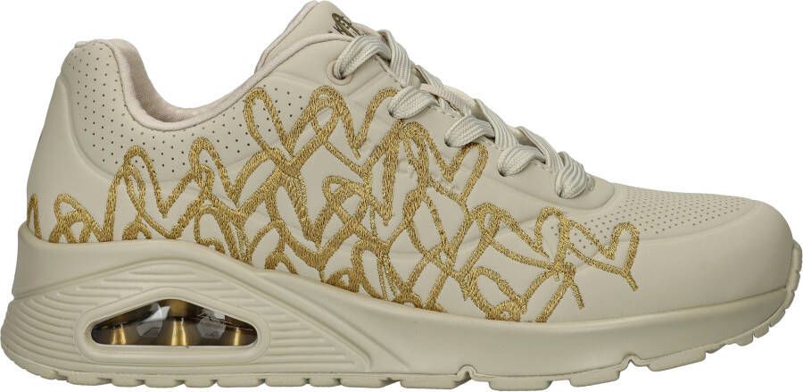 Skechers JGoldcrown Uno Golden Heart Sneakers Dames Beige