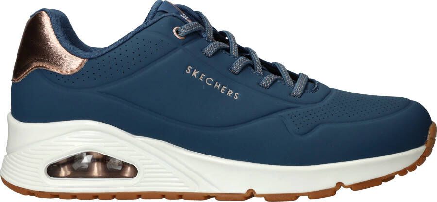 Skechers Uno Shimmer Away Sneakers Dames Blauw