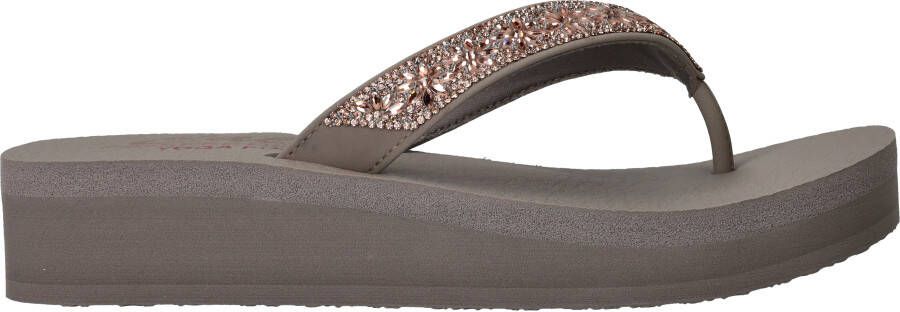 Skechers Vinyasa Wild Daisies Slippers Dames Taupe