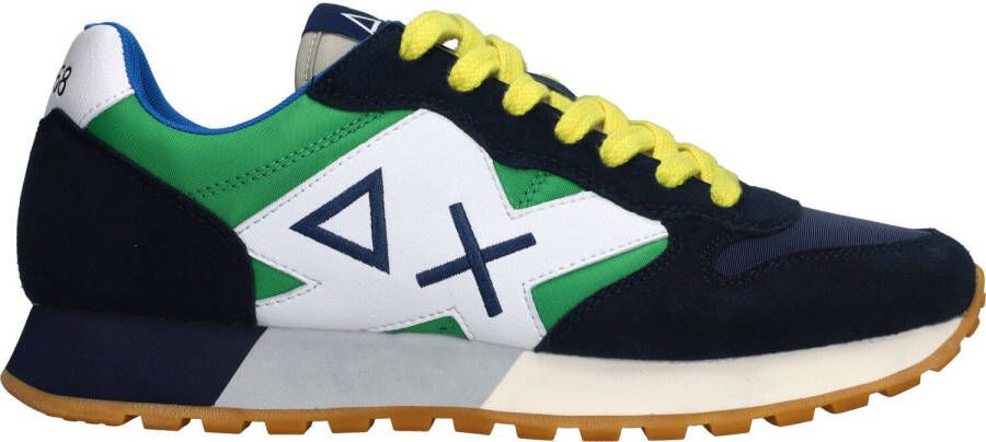 SUN68 Jaki Tricolors Sneaker Heren Groen Blauw