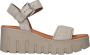 Tamaris Beige Suède Platte Sandalen Beige Dames - Thumbnail 3