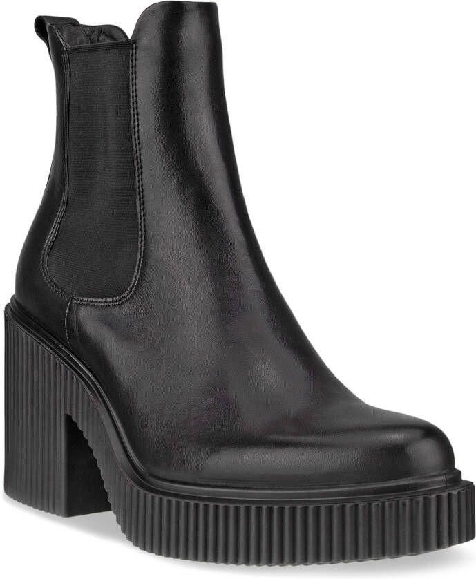 ECCO Fluted Heel Dames leren Chelsea boot Zwart Size: 36 (UK 3.5-4)