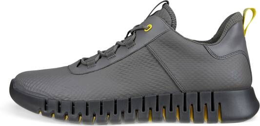 ECCO Gruuv M Heren leren sneaker Grijs Size: 45 (UK 10.5-11)