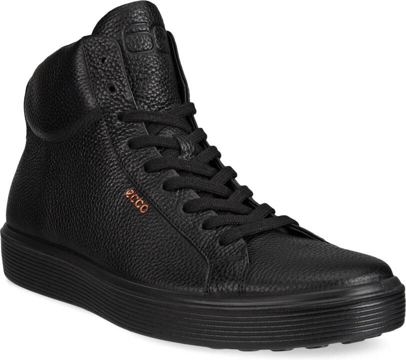 ECCO Soft 60 M Heren hoge leren sneaker Zwart Size: 45 (UK 10.5-11)