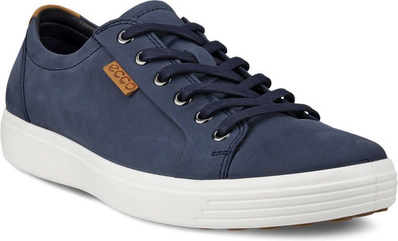 ECCO Soft 7 M Heren nubuck sneaker Blauw Size: 39 (UK 6)