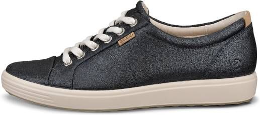 ECCO Soft 7 W Dames leren sneaker Zwart Size: 38 (UK 5-5.5)