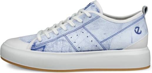 ECCO Street Ace M Heren leren sneaker Blauw Size: 45 (UK 10.5-11)