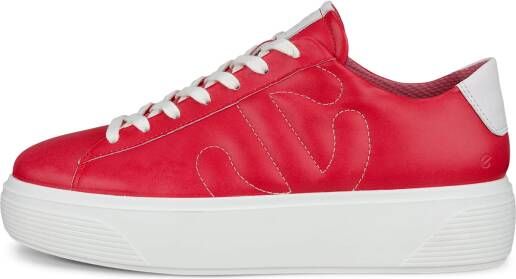 ECCO Street Platform W Dames leren platform sneaker Rood Size: 36 (UK 3.5-4)