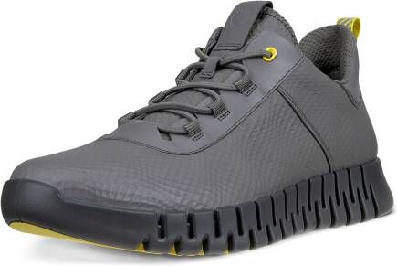 ECCO Gruuv M Heren leren sneaker Grijs Size: 41 (UK 7.5)