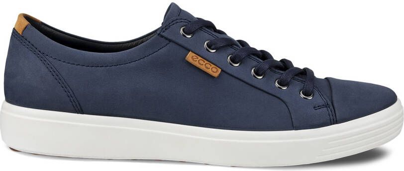 ECCO Soft 7 M Heren nubuck sneaker Blauw Size: 39 (UK 6)