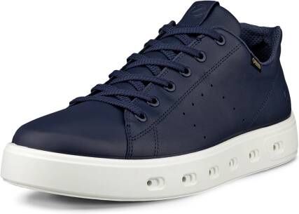 ECCO Street 720 M Heren leren sneaker met Gore-Tex Marineblauw Size: 47 (UK 12-12.5)