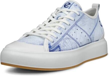 ECCO Street Ace M Heren leren sneaker Blauw Size: 39 (UK 6)