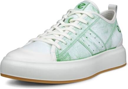 ECCO Street Ace M Heren leren sneaker Groen Size: 41 (UK 7.5)