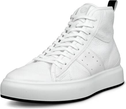 ECCO Street Ace M Heren hoge leren sneaker Wit Size: 41 (UK 7.5)