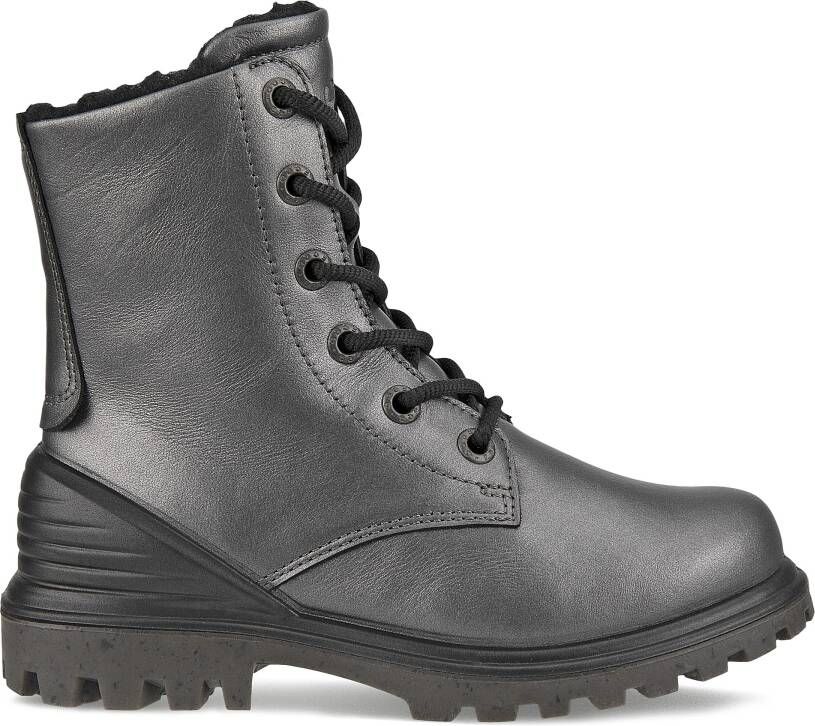 ECCO Tredtray K Kinderen leren veterboot Zilver Size: 27 (UK 9.5)