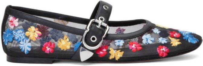 3.1 Phillip Lim ID Flowerworks ballerina's met mesh Zwart