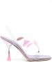 3juin Sandalen met veren detail Roze - Thumbnail 1