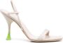 3juin Sandalen met bewerkte hak Beige - Thumbnail 1