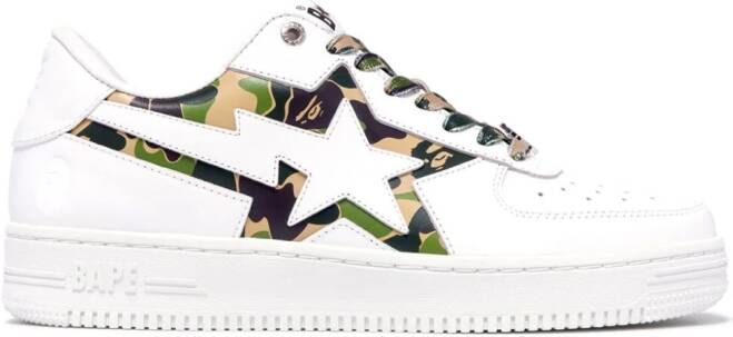 A BATHING APE Bape Sta Icon leren sneakers Wit