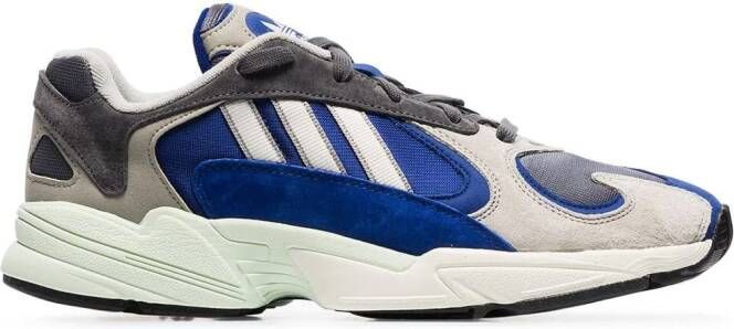 Adidas grijs blauwe Yung 1 sneakers van leer en suede