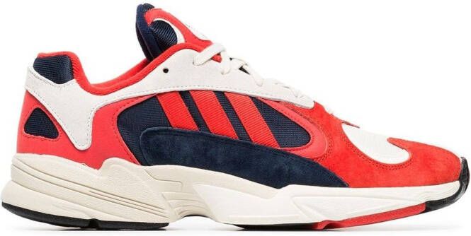 adidas Yung 1 suède en katoenen sneakers Rood